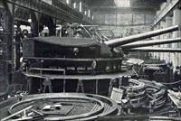 “Assembly of the first gun turret for the Austro-Hungarian battleship SMS Viribus Unitis at Skoda Works in Pilsen”