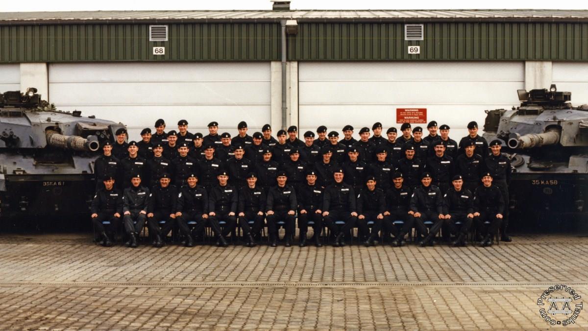 D Squadron, 3rd Royal Tank Regiment (3RTR), Deilinghofen, Germany - Lt Larkum (Troop Leader of 14 Troop) is in the front row, sixth from left