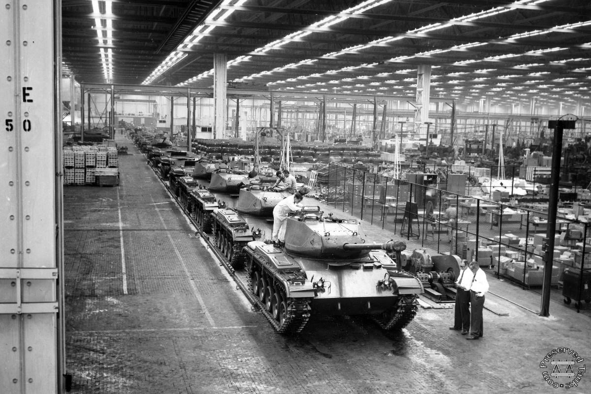 Tank assembly line at the Cadillac Tank Plant, Cleveland, photo from CSU Digital Humanities