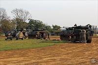 Armourgeddon FV432 vehicles in preparation for a 